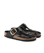 BIRKENSTOCK GIZEH BIG BUCKLE Flip-Flops aus Lackleder schwarz leuchten - Damenschuhe - 1