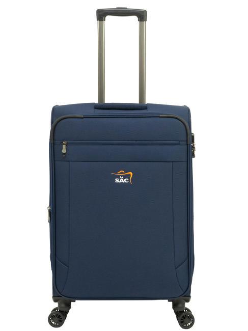 LESAC LIGHT FLY Mittelgroßer erweiterbarer Trolley Blau - Halbharte Trolleys