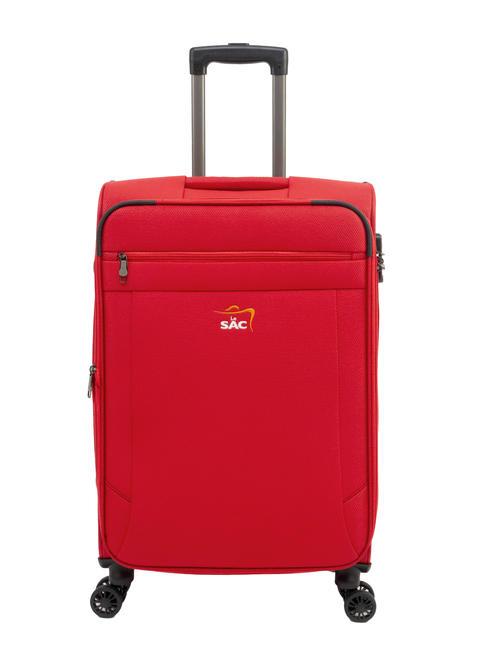 LESAC LIGHT FLY Mittelgroßer erweiterbarer Trolley Rot - Halbharte Trolleys