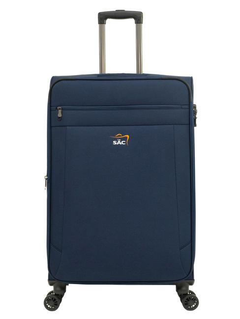 LESAC LIGHT FLY Großer erweiterbarer Trolley Blau - Halbharte Trolleys