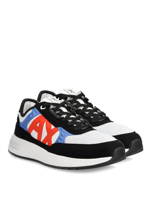 ARMANI EXCHANGE DUSSELDORF Turnschuhe Mann schwarz+op.weiß+flammig - Herrenschuhe