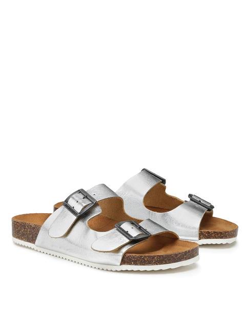 DOCKSTEPS VEGA  Sandalen aus laminiertem Leder mit zwei Schnallen Silber - Damenschuhe