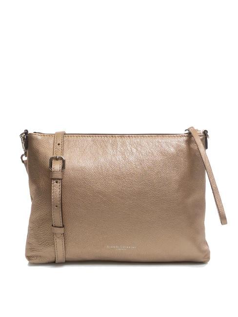 GIANNI CHIARINI METALLIC Clutch aus Leder Sekt - Damentaschen