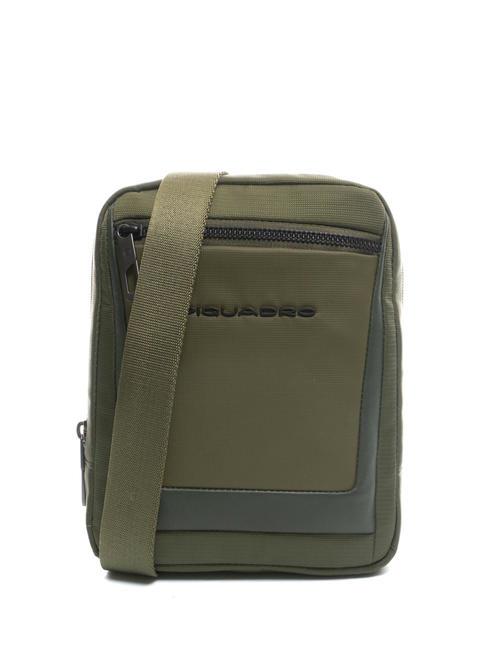 PIQUADRO WALLABY Tasche aus Leder und Stoff für das iPad GRÜN - Umhängetaschen Herren