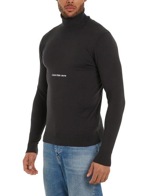 CALVIN KLEIN CKJ INSTITUTIONAL ROLL Rollkragenpulli Ck Schwarz - Herrenpullover