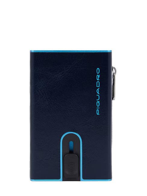PIQUADRO BLUE SQUARE Lederbrieftasche mit Schiebesystem Blau - Brieftaschen Herren