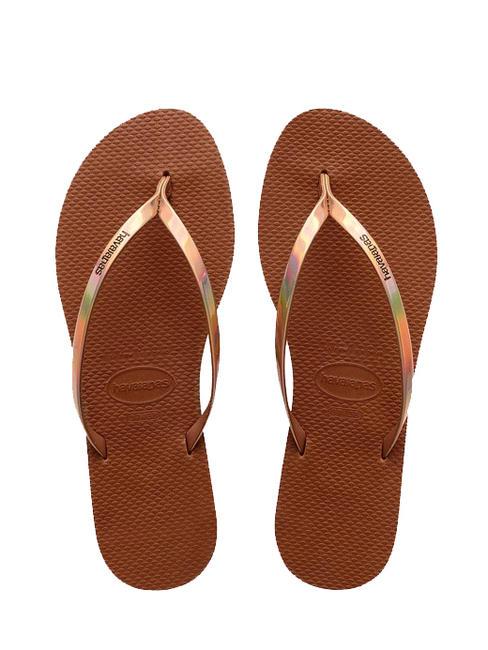 HAVAIANAS YOU METALLIC Flip-Flops aus Gummi Rost - Damenschuhe