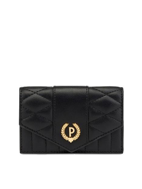 POLLINI CHECK AND LINES Kartenetui mit Reißverschluss Schwarz - Brieftaschen Damen