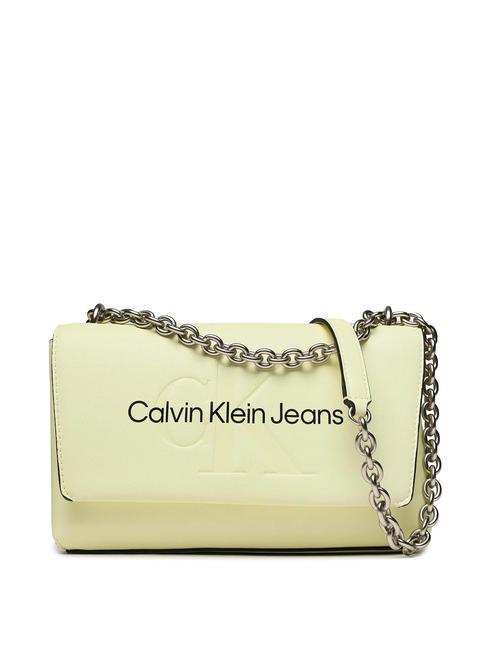 CALVIN KLEIN SCULPTED MONO Wandelbare Tasche mit Klappe Sherbert - Damentaschen