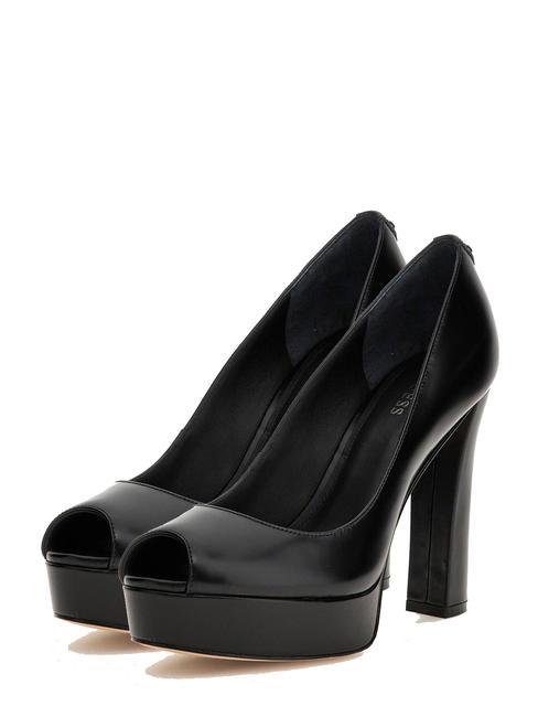 GUESS SOZA Peeptoe-Pumpe aus Leder SCHWARZ - Damenschuhe