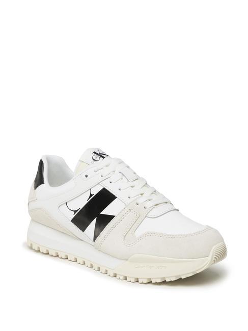 CALVIN KLEIN CK JEANS Toothy Run Ledersneaker hellweiß/cremeweiß/schwarz - Herrenschuhe