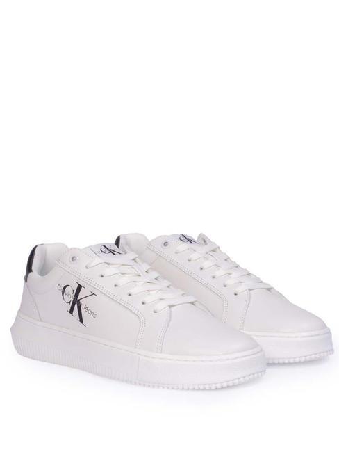CALVIN KLEIN CK JEANS  Chunky Cupsole Turnschuhe aus Leder leuchtend weiß/schwarz - Damenschuhe