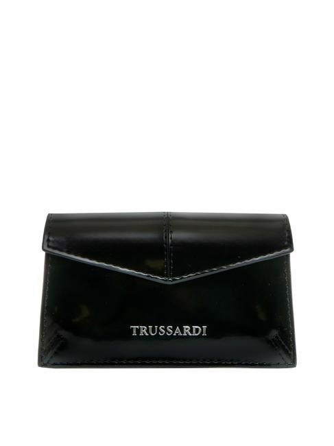 TRUSSARDI SALIS Kartenetui aus glänzendem Leder SCHWARZ - Brieftaschen Damen