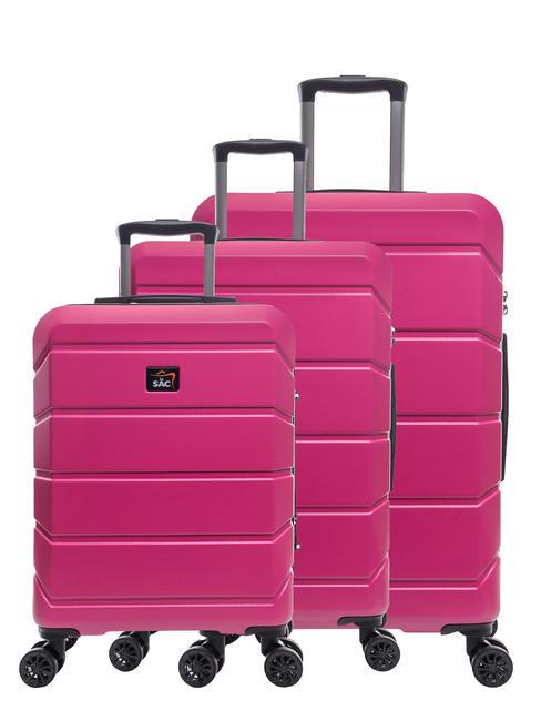 LESAC TOURING Trolley-Set: Kabine+mittel+groß Rose - Trolleyset