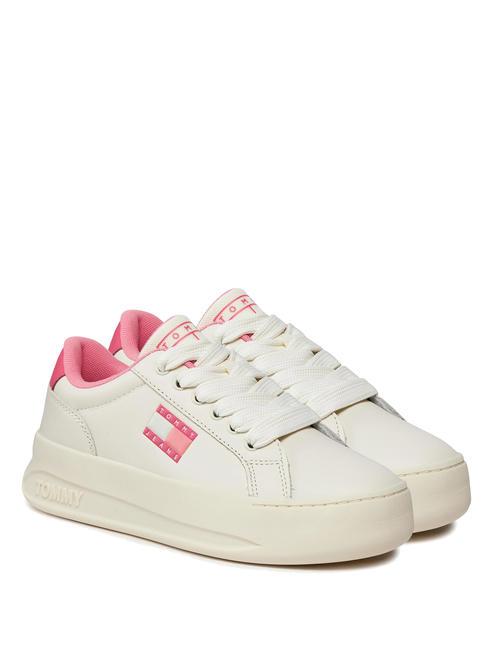 TOMMY HILFIGER TOMMY JEANS CITY  Ledersneaker Elfenbein / Puppenrosa - Damenschuhe