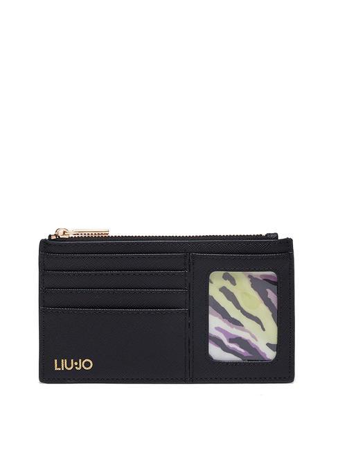 LIUJO SAFFIANO Flaches Kartenetui mit Reißverschluss SCHWARZ - Brieftaschen Damen