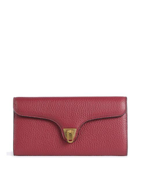 COCCINELLE BEAT SOFT Ledergeldbörse Granatrot - Brieftaschen Damen