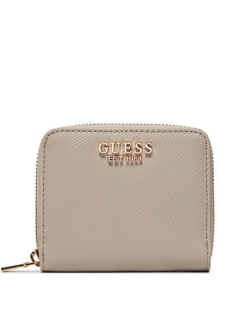 GUESS LAUREL Kleines Portemonnaie mit Reißverschluss Taupe - Brieftaschen Damen