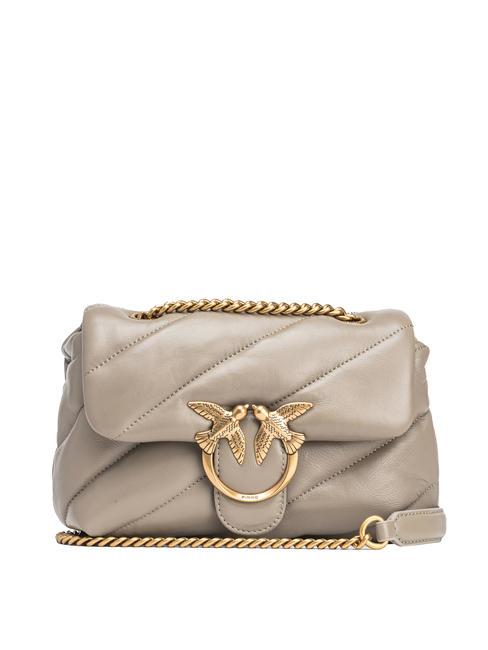 PINKO CLASSIC LOVE PUFF Tasche aus Nappaleder Walnuss-Antikgold - Damentaschen