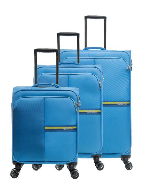 AMERICAN TOURISTER BRIGHT LIFE Set mit 3 Trolleys: Kabine, mittel, groß ruhiges Blau - Trolleyset