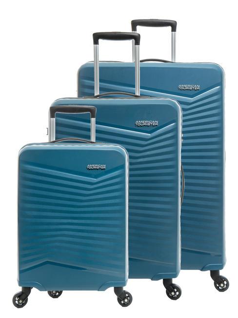 AMERICAN TOURISTER JETDRIVER 2.0 Set mit 3 Trolleys: Kabine, mittel, groß blaugrün - Trolleyset