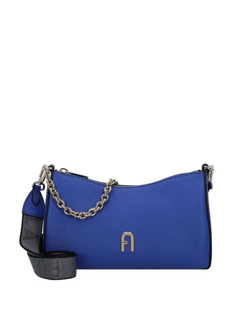 FURLA PRIMULA Kleine Ledertasche mit Schultergurt Kobaltblau+Erde - Damentaschen