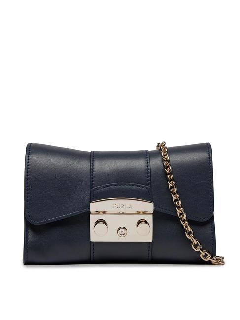 FURLA METROPOLIS Mini-Umhängetasche aus Leder Mittelmeer - Damentaschen