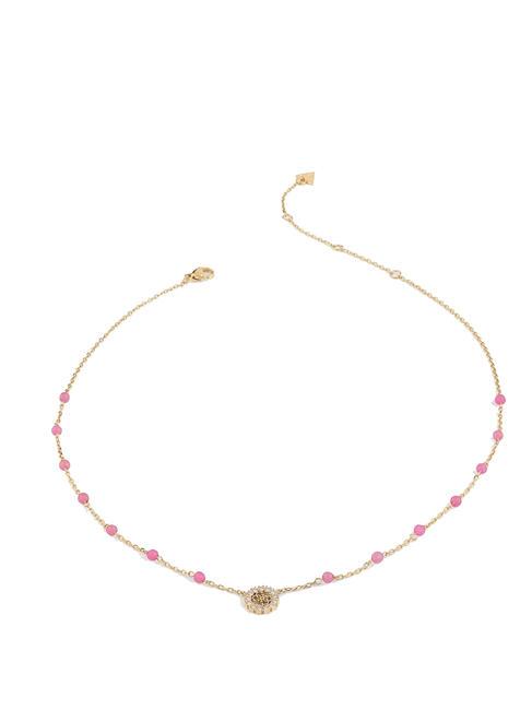 GUESS NATURAL STONES Halskette mit Steinen Gelbgold/Fuchsia - Halsketten