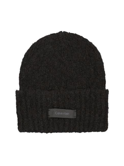 CALVIN KLEIN SATIN LABEL WOOL BLEND Deckel ckschwarz - Mützen/Hüte