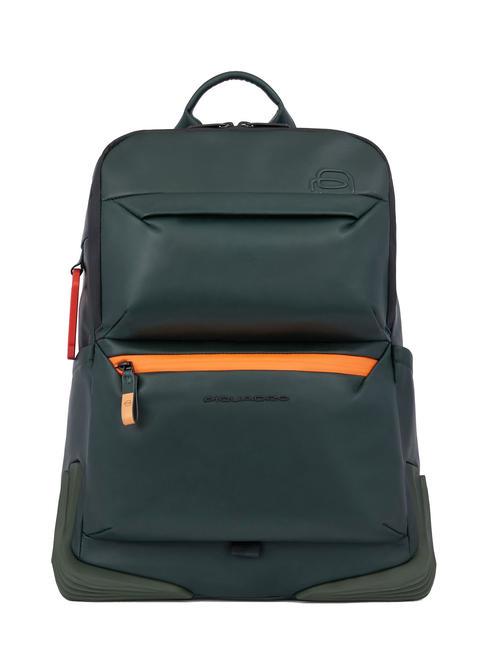 PIQUADRO CORNER 2.0 SPECIALE 14-Zoll-PC-Rucksack aus Leder GRÜN - PC-Rucksäcke