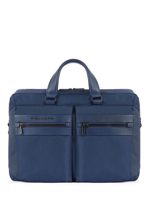 PIQUADRO WOODY 15,6-Zoll-PC-Aktentasche Blau - Arbeitstaschen