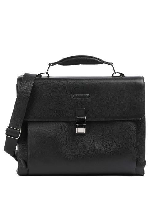 PIQUADRO MODUS  15,6-Zoll-PC-Aktentasche aus Leder Schwarz - Arbeitstaschen