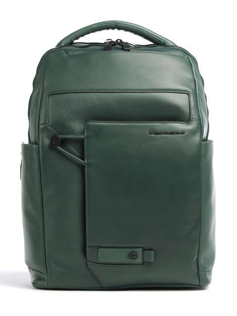 PIQUADRO AYE 15,6-Zoll-Laptop-Rucksack aus Leder GRÜN - PC-Rucksäcke