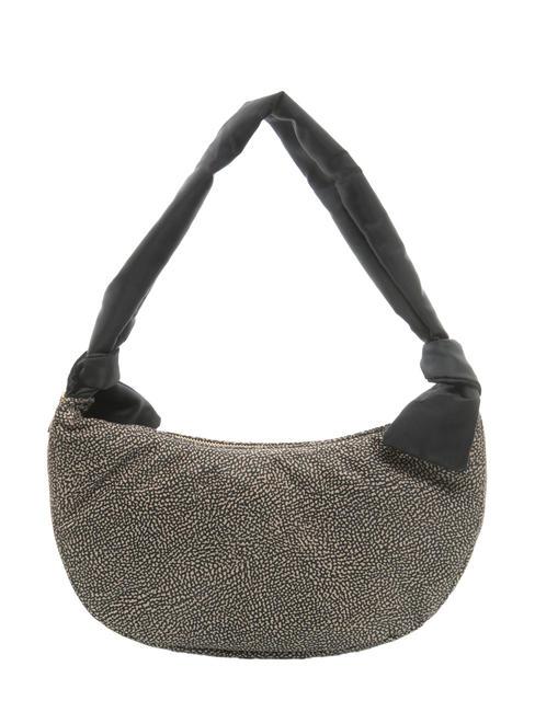 BORBONESE LOVER NYLON Mittelgroße Tasche mit Schultergurt OP / NATUR / SCHWARZ - Damentaschen
