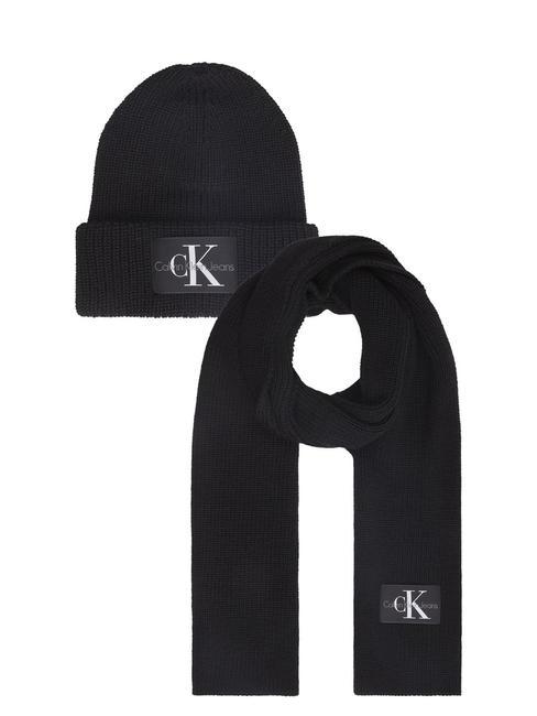 CALVIN KLEIN CK JEANS MONOLOGO PATCH GIFTBOX Mütze und Schal Schwarz - Schals