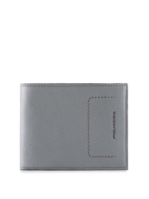 PIQUADRO  DAVID Geldbörse aus Leder GRAU - Brieftaschen Herren