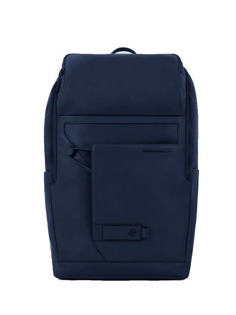 PIQUADRO AYE  15,6-Zoll-Laptop-Rucksack aus Leder Blau - PC-Rucksäcke