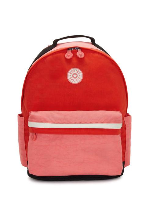 KIPLING DAMIEN M Rucksack mit 13-Zoll-Laptophalter Tango-Rosa-Block - Rucksäcke für Schule &amp; Freizeit