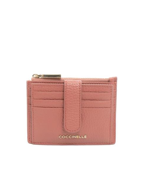 COCCINELLE METALLIC SOFT Flache Geldbörse aus strukturiertem Leder Topf - Brieftaschen Damen