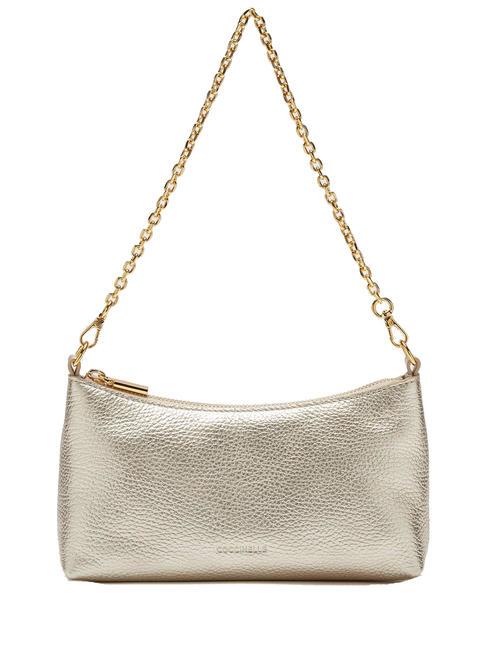 COCCINELLE AURA aura borsa mini a tracolla pelle martellata Mini-Umhängetasche mit Schultergurt Weißgold - Damentaschen