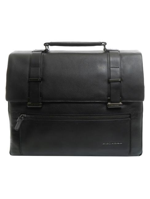 PIQUADRO BAE 15 "Laptop-Aktentasche aus Leder Schwarz - Arbeitstaschen