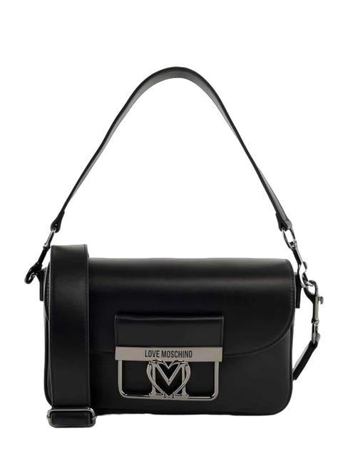 LOVE MOSCHINO PLAQUE METALLIC Kleine Umhängetasche Schwarz - Damentaschen