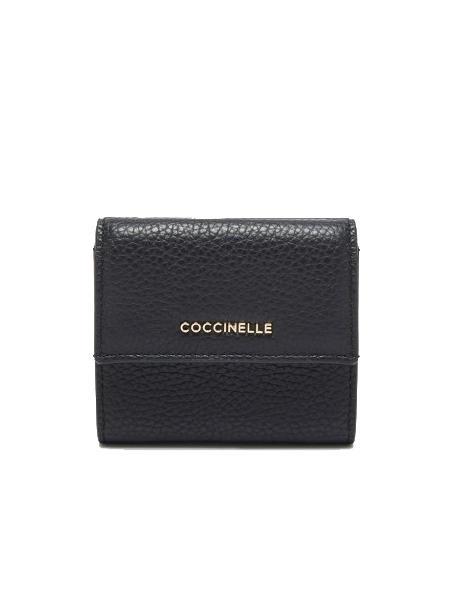 COCCINELLE METALLIC SOFT Portemonnaie aus genarbtem Leder Schwarz - Reisezubehör