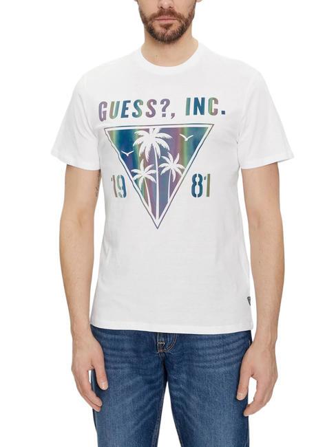 GUESS PALMS Baumwoll t-shirt purweiß - Herren-T-Shirts