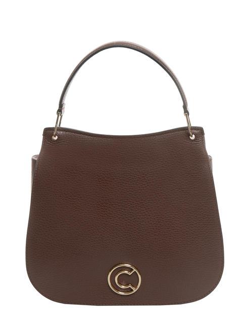 COCCINELLE LEILANI Lederhandtasche mit Schultergurt Johannisbrot - Damentaschen
