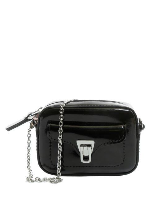 COCCINELLE BEAT SHINY CALF Tasche aus mikrogebürstetem Leder Schwarz - Damentaschen