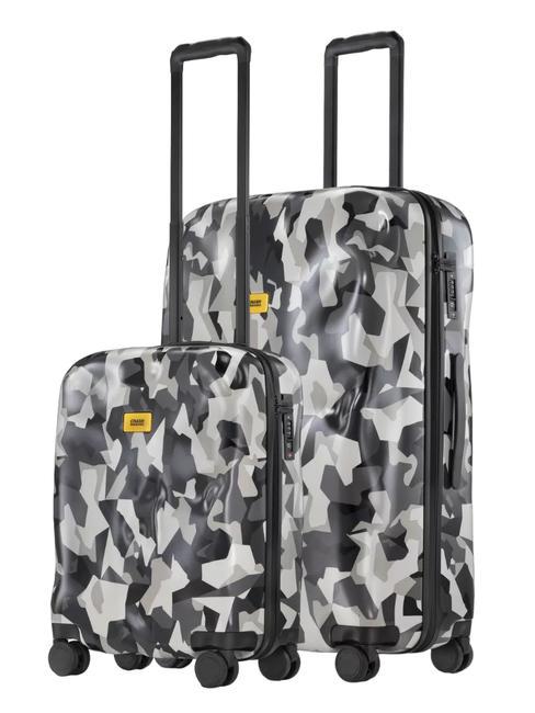CRASH BAGGAGE ICON PATTERN Set mit 2 Trolleys: Kabine und groß Tarngrau - Trolleyset
