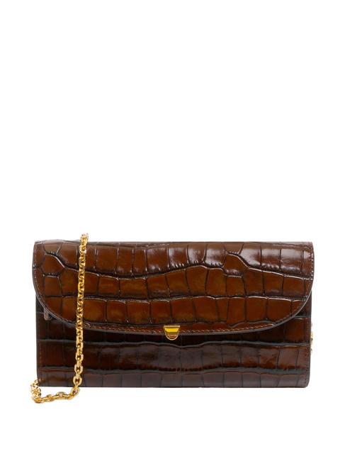 COCCINELLE IDA CROCO SHINY SOFT Bedruckte Clutch aus Leder Jahrgang - Damentaschen
