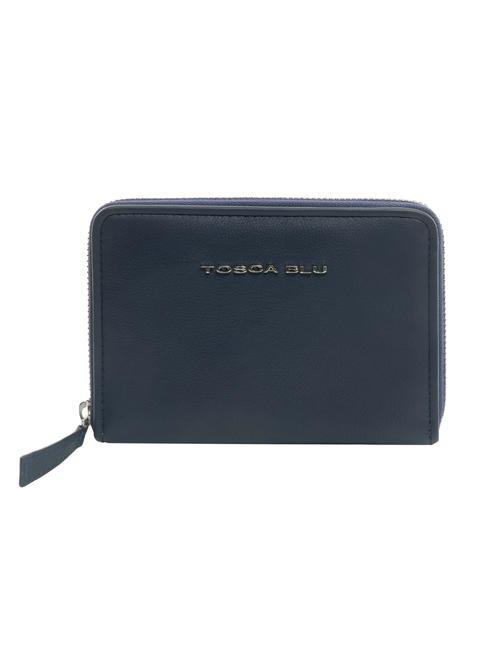 TOSCA BLU CHARLENE Ledergeldbörse mit umlaufendem Reißverschluss Blau - Brieftaschen Damen
