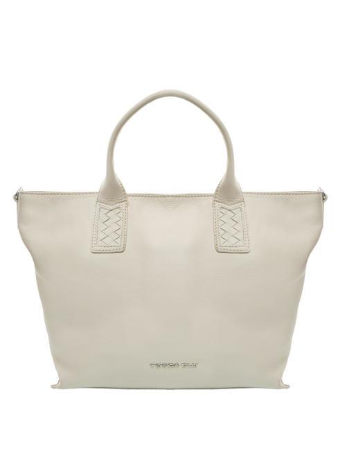 TOSCA BLU FLORA Handshopper mit Schultergurt Weißes Elfenbein - Damentaschen